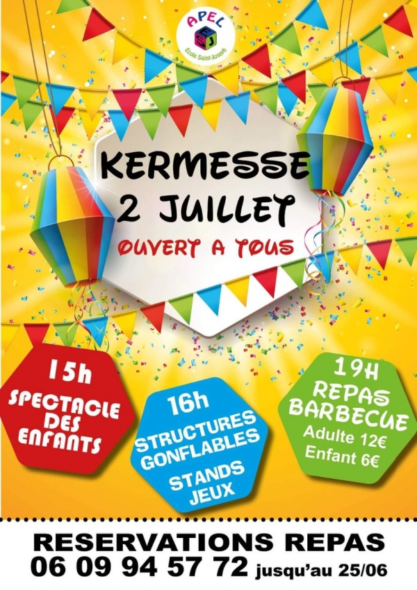 Kermesse de l'école privée de Beauzac le 2 juillet
