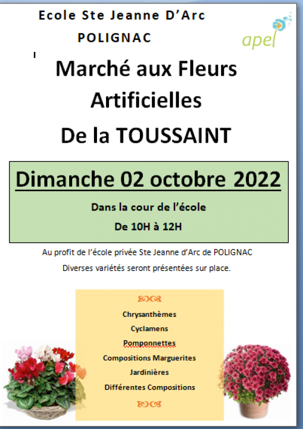 Marché aux fleurs de Toussaint à Polignac le 2 octobre