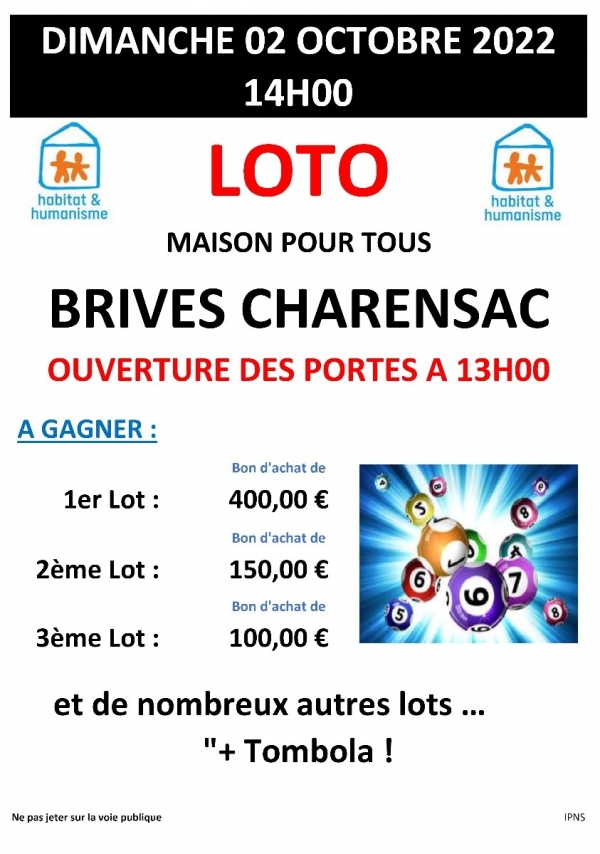 Un loto à Brives-Charensac le 2 octobre