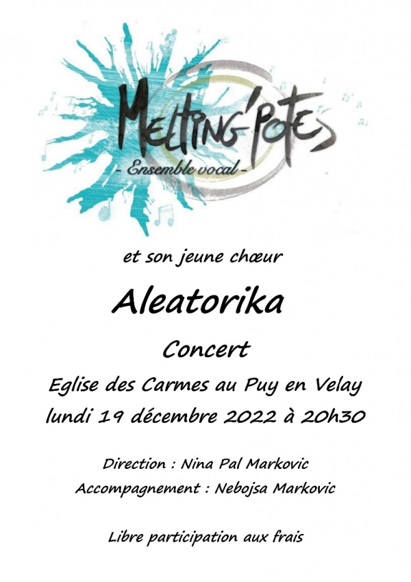 Concert Melting'Potes et Aleatorika le 19 décembre