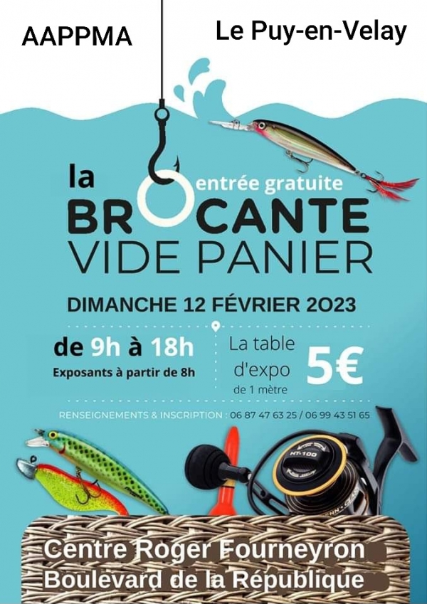 Brocante pêche le 12 février au Puy en Velay