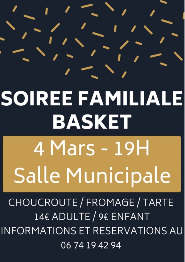 Soirée Familiale Basket le 4 mars à Bas-en-Basset