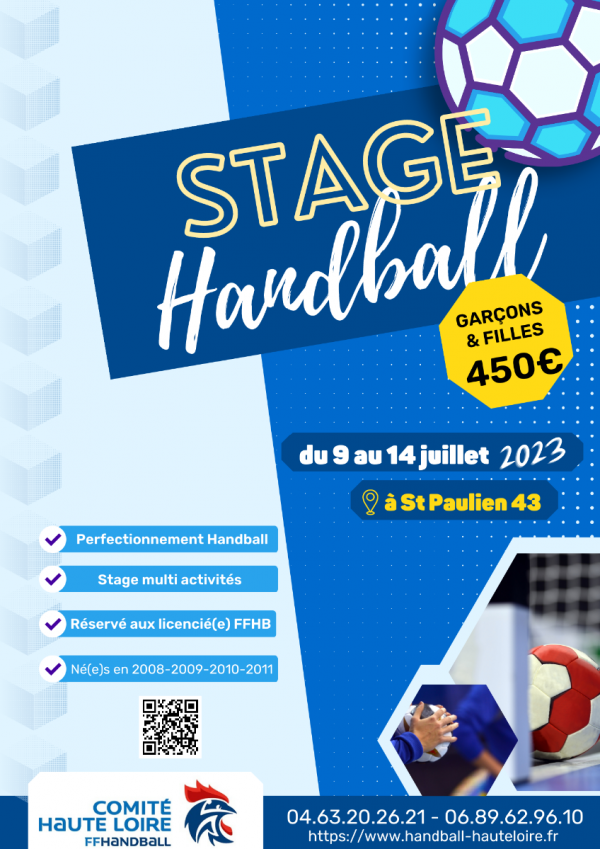 La comité de handball propose un stage été