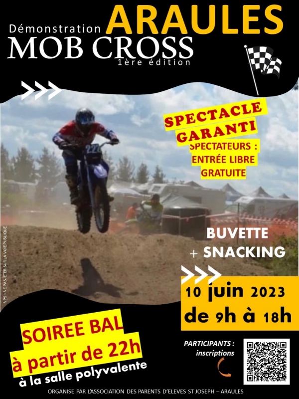 Journée MOB CROSS + SOIREE BAL le 10 juin à Araules