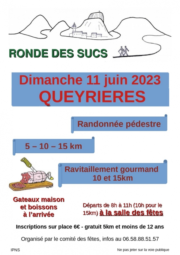 Ronde des sucs le 11 juin à Queyrières