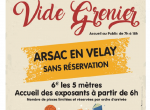 VIDE GRENIER le 8 mai à Arsac-en-Velay