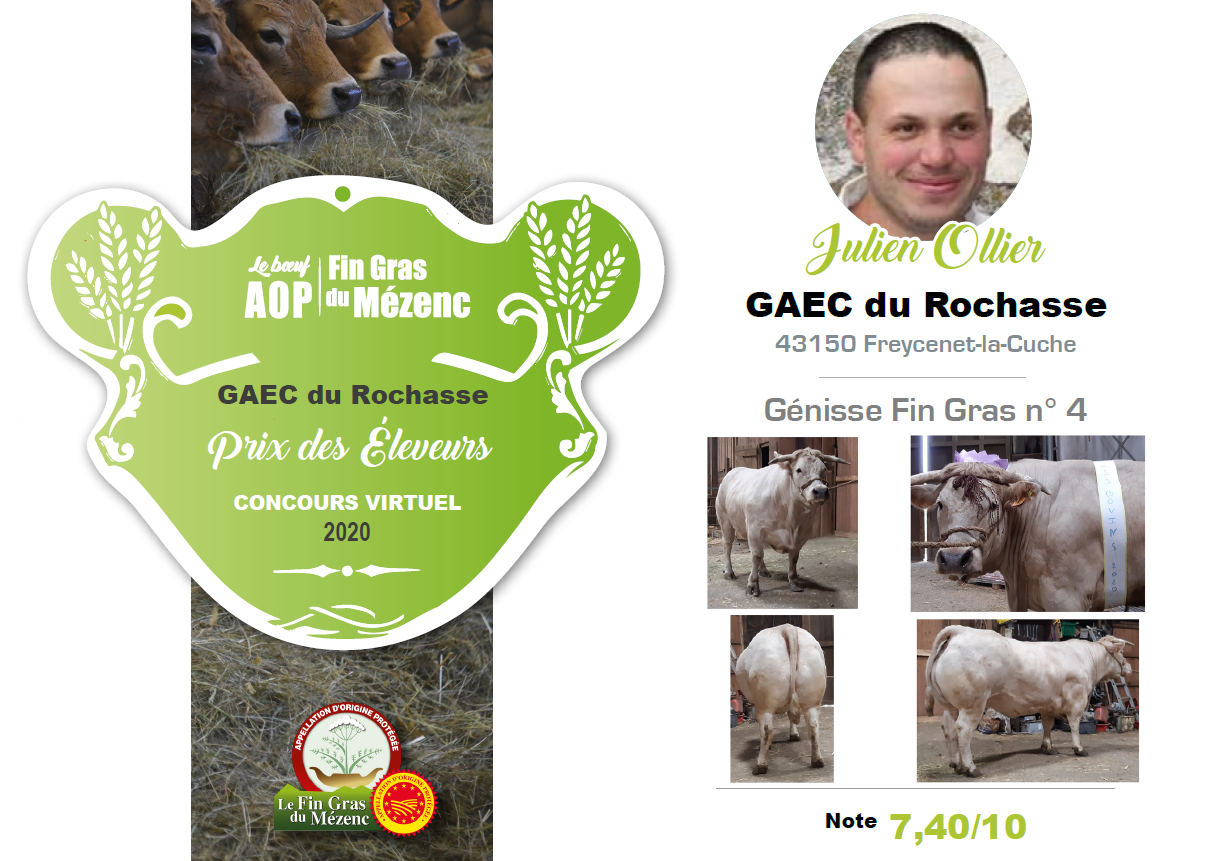 Prix des éleveurs Génisse n4 GAEC du Rochasse