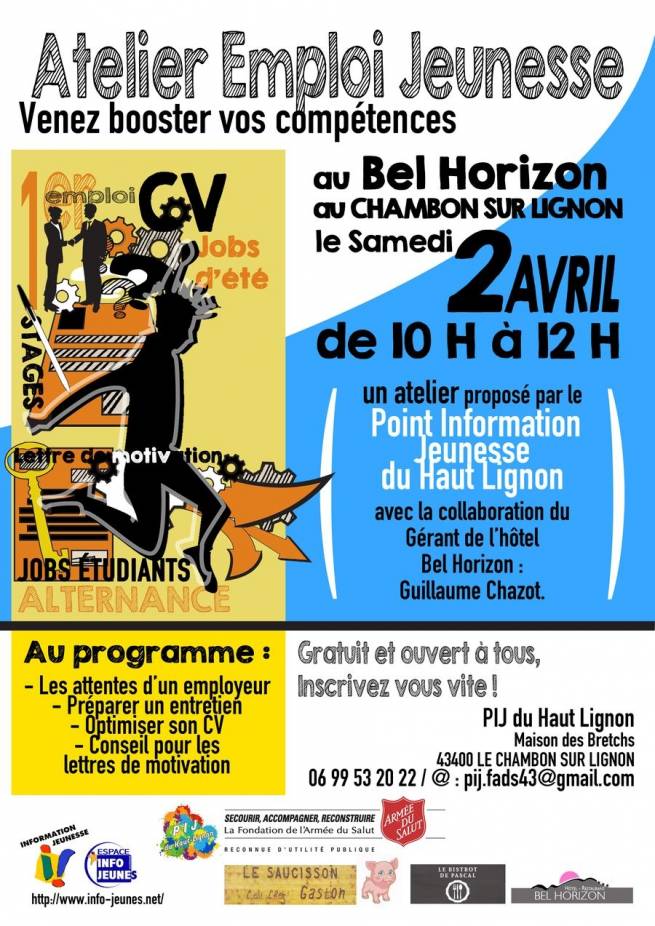 Rendez-vous samedi 2 avril au Bel horizon au Chambon-sur-Lignon.||