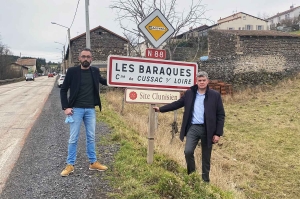 Rémi Barbe, maire de Cussac, et Jean-Pierre Vigier, député aux &quot;Baraques&quot;