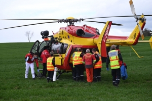 Face-à-face à Saint-Didier-en-Velay : deux sexagénaires évacués par hélicoptère