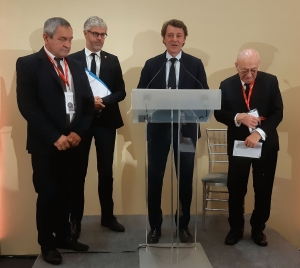 Bernard Souvignet, Laurent Wauquiez, François Baroin, Jean Proriol. Crédit AMF 43|Crédit AMF 43|Crédit AMF 43||