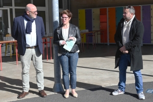 Laurent Bernon, directeur, Anne-Marie Teyssier, présidente de l&#039;OGEC, et Nicolas Bourgier, adjoint de direction