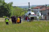 La victime a été héliportée à l&#039;Hôpital Nord à Saint-Etienne.