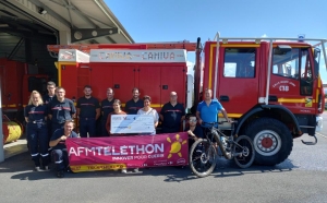 Le Brignon-Solignac : 1000 € remis par les pompiers au profit du Téléthon
