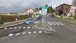 L&#039;accident a eu lieu route de la Tour à Montfaucon. Photo Google Street view||