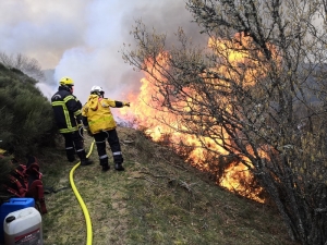 Des brûlages dirigés des pompiers à la limite Haute-Loire et Ardèche