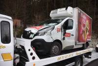 Sainte-Sigolène : un camion frigorifique se couche dans un virage à &quot;Vaubarlet&quot;