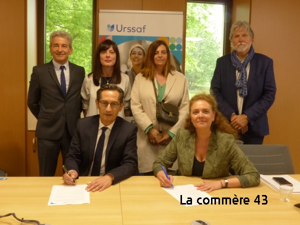 Lionel Duval, président de l’OriffPL, et Olivia Grangerodet, direction régionale Urssaf AuvergneCrédit DR||