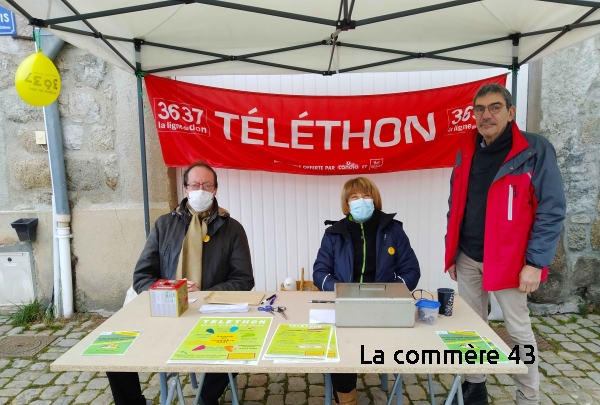 De gauche à droite : Dominique Gonssaud (AltiAsso43140), Monique Reynaud (élue municipale) et Jean Yves Riocreux (membre du CCAS).||
