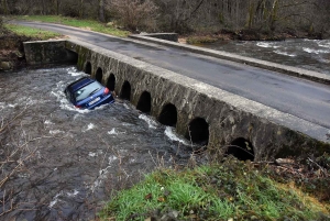 Sainte-Sigolène : la voiture finit dans la rivière