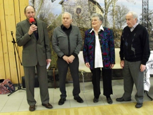 Francis Deltour, ancien président, Jean-Paul Venet président actuel, Gisèle Peyrard, ancienne présidente (décédée en 2019), et Michel Forestier