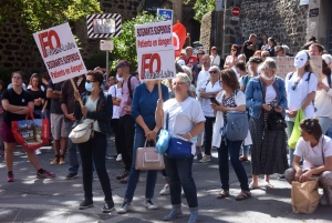 Manifestation syndicale contre l&#039;obligation vaccinale au travail