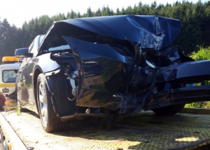 Saint-Didier-en-Velay : une BMW fait tomber un poteau en béton