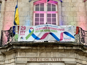 Le Puy-en-Velay : l&#039;hôtel de ville illuminé pour la Journée internationale des maladies rares