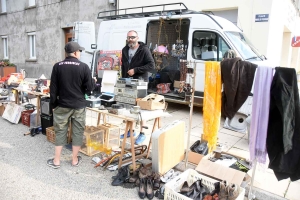 Saint-Just-Malmont : un triporteur en exposition sur le vide-greniers