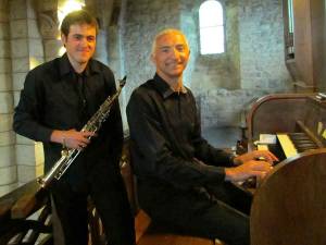David Decouchant, saxophoniste et Pierre Astor, organiste.||