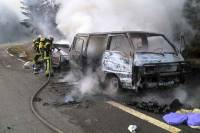Saint-Agrève : le Volkswagen &quot;Combi&quot; totalement détruit par le feu