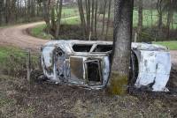 Yssingeaux : une voiture retrouvée accidentée et incendiée à « Gamby »
