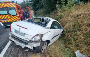 Saint-Romain-Lachalm : une voiture au fossé, une femme blessée