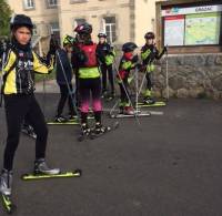 Grazac : en balade sur la voie verte en ski à roulettes