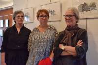 Trois artistes étaient présentes pour le vernissage samedi à La Boîte à soleils à Tence.