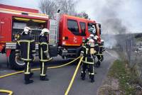 Yssingeaux : un exercice grandeur nature des pompiers sur un feu de voiture