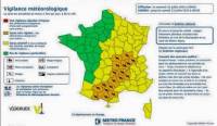 18 départements sont placés en alerte orange, dont la Haute-Loire, la Loire, l'Ardèche et le Rhône.||