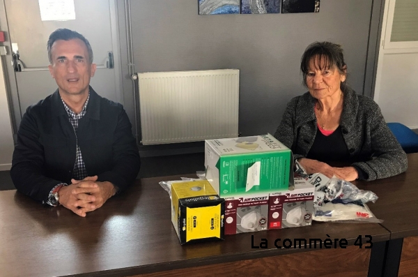 Martine Longeon, vice-présidente de l’ADAPEI 43, et René Paul Poussardin, directeur de BTP CFA Haute-Loire.||